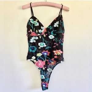 Lulus floral embroidered bodysuit